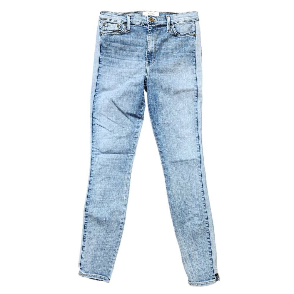 Pistola Skinny‎ Jeans Tuxedo Stripe High Rise Light Wash Blue Denim Size 27